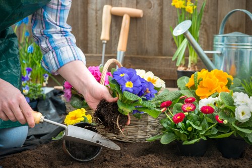 Low-carbon van transporting landscaping waste with reduced emissions